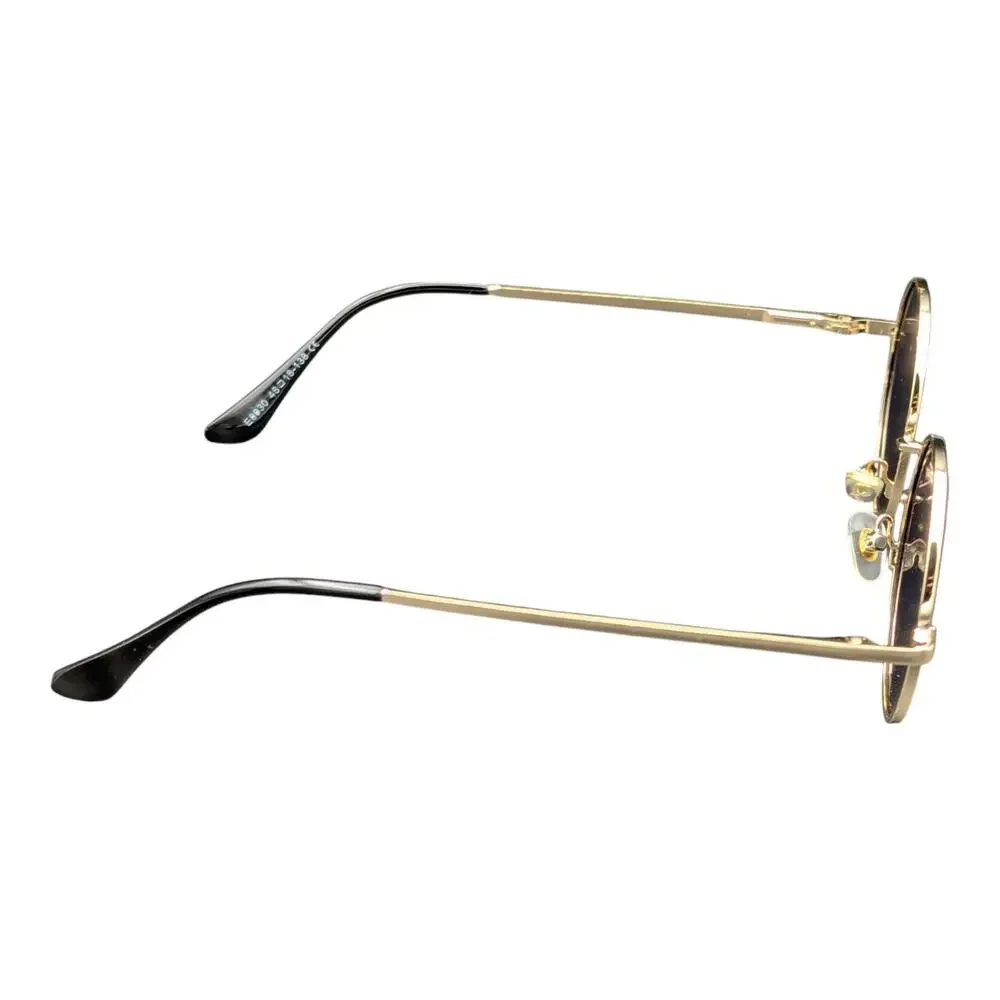 Gold Round Hippie Pink Lens Tint Sunglasses 46-18‎